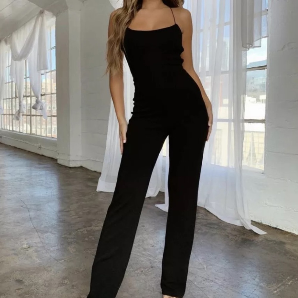 COPY - Tiger Mist Blanche Strappy Crepe Jumpsuit VLV R16